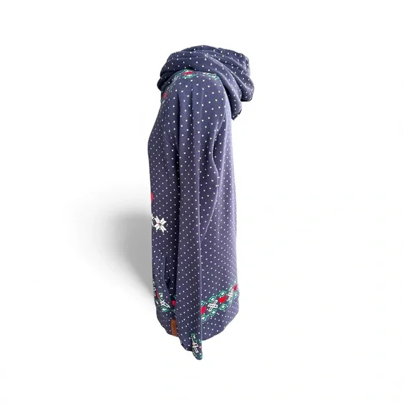 AMPERSAND AVE Navy Hoodie with Reindeer and Heart Design - Picture 4 of 7